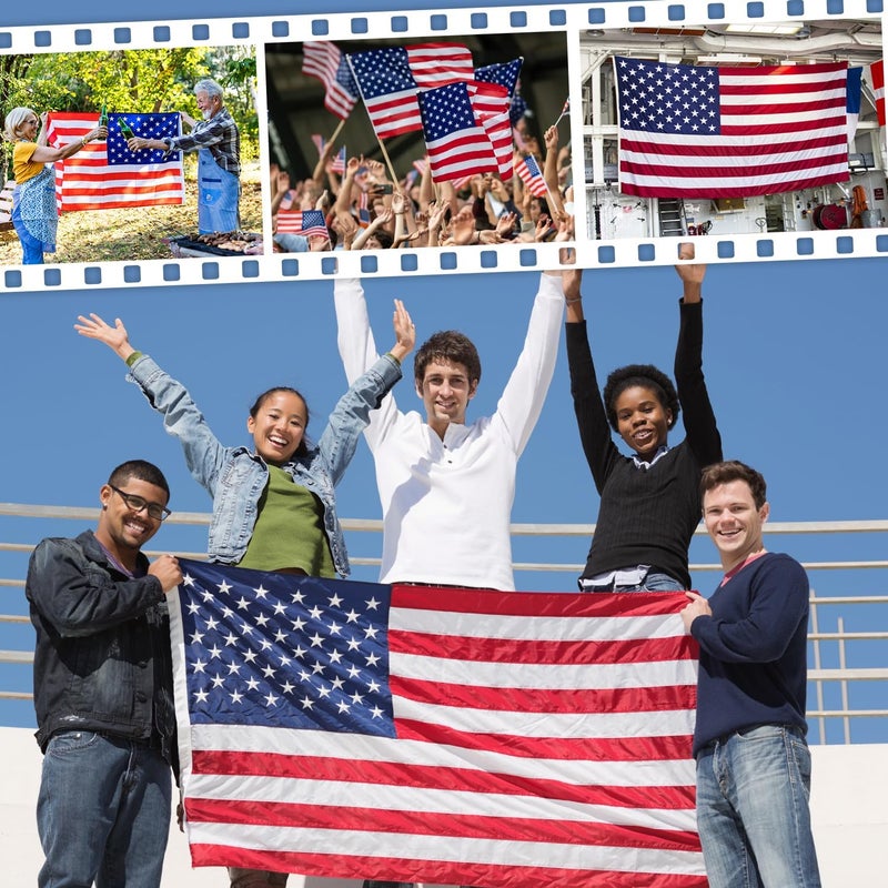 MVPRING American Flag 2x3 FT Outdoor, Heavy Duty High Wind US Flag, Embroidered Stars, Sewn Stripes, Brass Grommets, Indestructible Tough USA Flags Suitable for Outside - Image 2